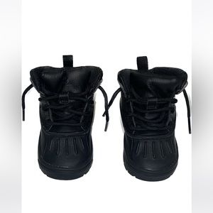 Toddler black waterproof winter nike boots, used but looks almost new.